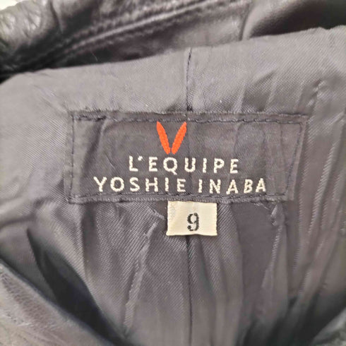 レキップヨシエイナバ LEQUIPE YOSHIE INABA lamb leather ラムレザー リアルレザー ジャケット レディース JPN:9号