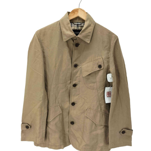バーバリーブラックレーベル BURBERRY BLACK LABEL 裏地ノバチェック 麻 リネン コットン 生地 バルマカーン ステンカラー コート メンズ