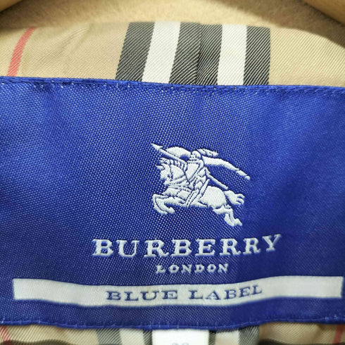 バーバリーブルーレーベル BURBERRY BLUE LABEL MADE IN ITALY イタリア製 裏地ノバチェック アンゴラ ウール メルトン チェスター コート レディース
