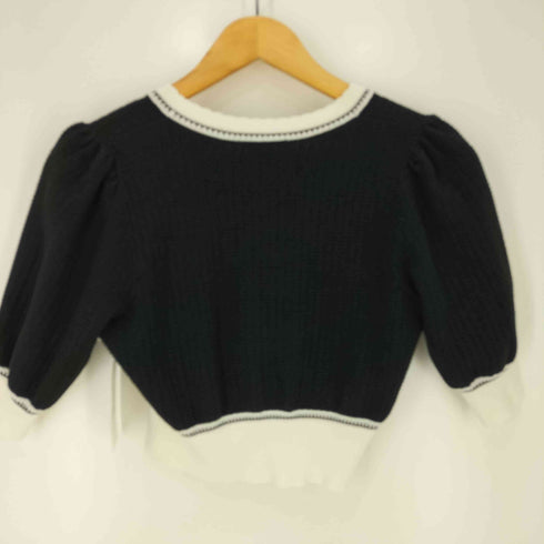 リリーブラウン Lily Brown バイカラーパフニットカーディガン レディース ONE SIZE