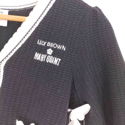 リリーブラウン Lily Brown バイカラーパフニットカーディガン レディース ONE SIZE
