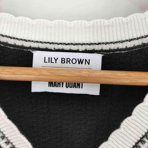 リリーブラウン Lily Brown バイカラーパフニットカーディガン レディース ONE SIZE