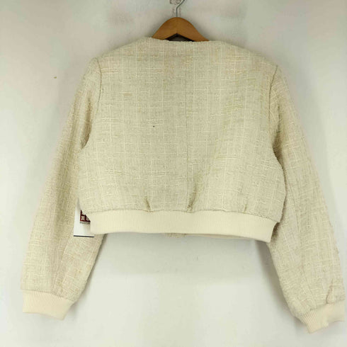 ザラ ZARA ノーカラー ツイード ジャケット レディース import:XL