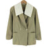 2WAY 付け襟 レイヤード ダブルブレスト ジャケット casual レディース