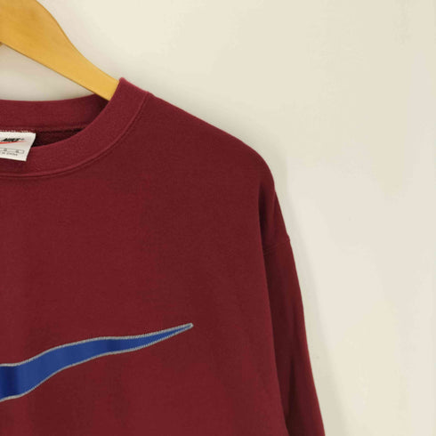 ナイキ NIKE 90S 白タグ ビッグ スウッシュ ロゴパッチ クルーネック スウェット メンズ import:L