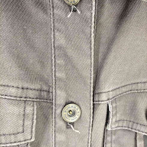 バーバリーブルーレーベル BURBERRY BLUE LABEL ホース刺繍 裏地ノバチェック フラップポケット リネン混 クロップド ジャケット y2k レディース JPN:36