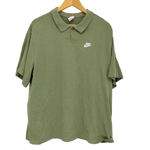 ナイキ NIKE AS M NK CLUB POLO MATCHUP OS OIL GREEN/WHITE メンズ JPN:XL