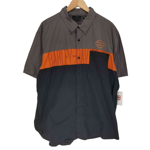 ハーレーダビッドソン HARLEY-DAVIDSON COLORBLOCK POCKET LOGO SHIRT ロゴ プリント 半袖 シャツ メンズ 2XL