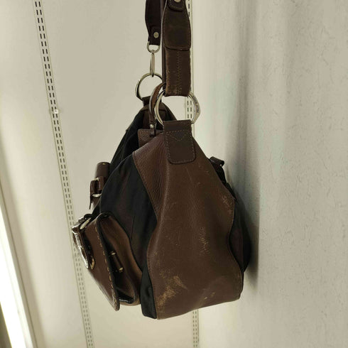 ペレボルサ PELLE BORSA 切替 デザイン レザー ショルダー バッグ Y2K レディース