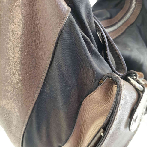 ペレボルサ PELLE BORSA 切替 デザイン レザー ショルダー バッグ Y2K レディース