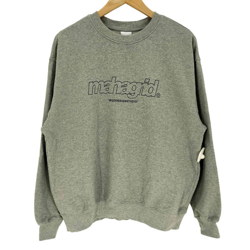マハグリッド mahagrid MGDDESIGNSTUDIO アウトライン ロゴ プリント クルーネック スウェット 韓国 レディース import:S
