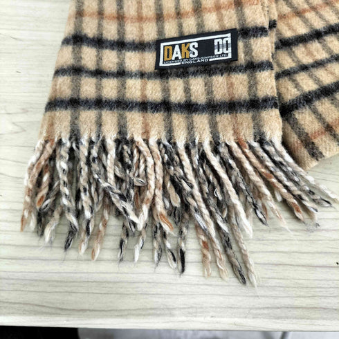 ダックス DAKS CASHMERE&WOOL カシミヤ混 チェックマフラー レディース