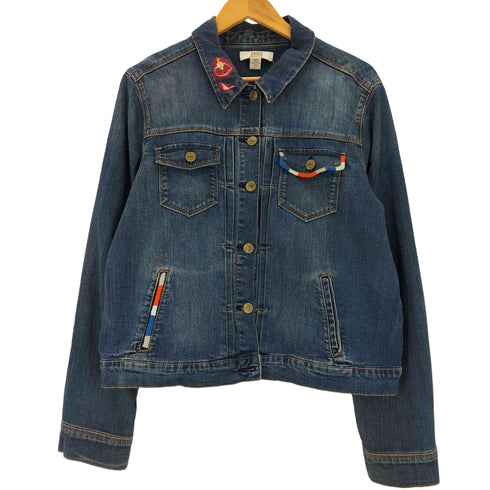 Vintage America Blues ヴィンテージ・アメリカ・ブルーズ ビーズ刺繍 デニムジャケット レディース L