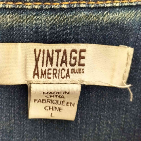 Vintage America Blues ヴィンテージ・アメリカ・ブルーズ ビーズ刺繍 デニムジャケット レディース L