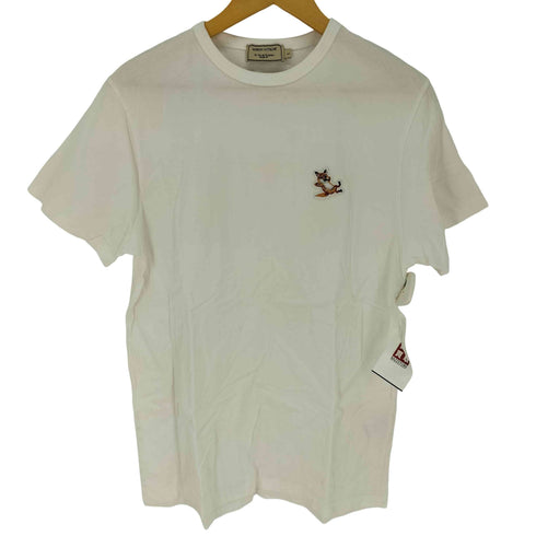 メゾンキツネ MAISON KITSUNE ロゴワッペン クルーネック Tシャツ レディース import:L