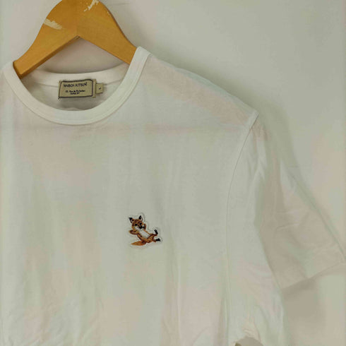 メゾンキツネ MAISON KITSUNE ロゴワッペン クルーネック Tシャツ レディース import:L