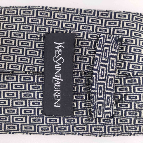 イヴサンローラン Yves Saint Laurent 総柄 シルクネクタイ メンズ