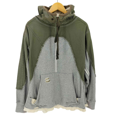 KARAKU 異素材コンビダメージトールパーカー メンズ JPN:XL