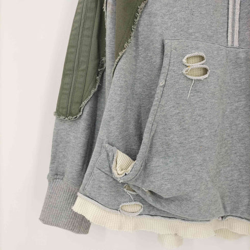 KARAKU 異素材コンビダメージトールパーカー メンズ JPN:XL