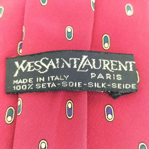 イヴサンローラン Yves Saint Laurent 総柄 シルクネクタイ メンズ