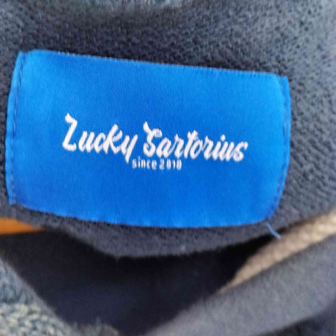 LUCKY SARTORIUS リメイク デニム ケーブルニット ドッキング プルオーバーパーカー メンズ JPN:XL