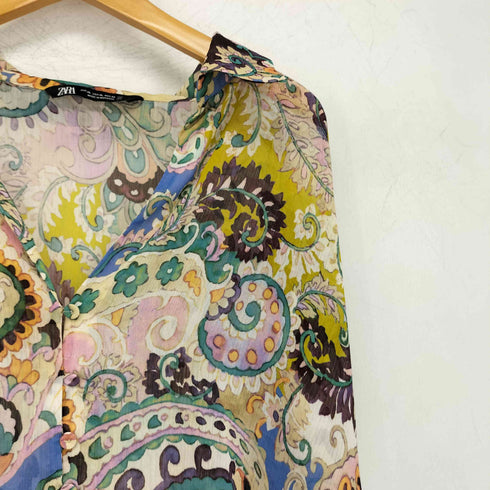 ザラ ZARA ペイズリーシアーシャツ レディース import:XL