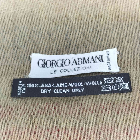 ジョルジオアルマーニ Giorgio Armani ボーダー フリンジ ウール マフラー レディース