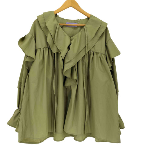wee9s big collar frill blouse 付け襟ビッグカラーフリルブラウスチュニック レディース FREE