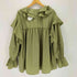 wee9s big collar frill blouse 付け襟ビッグカラーフリルブラウスチュニック レディース FREE
