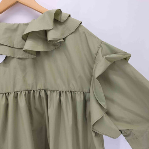 wee9s big collar frill blouse 付け襟ビッグカラーフリルブラウスチュニック レディース FREE