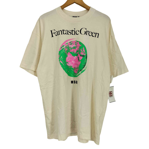 エムエスジーエム MSGM Fantastic Green ファンタスティックグリーン 両面プリント 半袖Tシャツ メンズ import:M