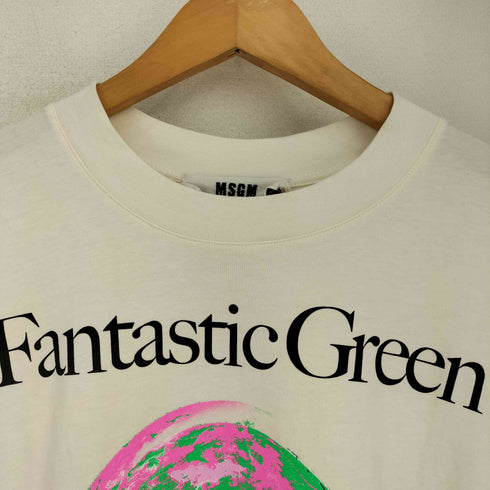 エムエスジーエム MSGM Fantastic Green ファンタスティックグリーン 両面プリント 半袖Tシャツ メンズ import:M