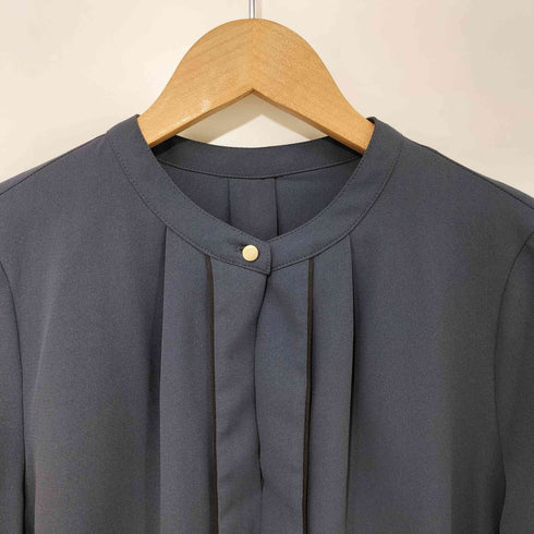 ユナイテッドアローズグリーンレーベルリラクシング UNITED ARROWS green label relaxing タック バイカラー 七分袖 ブラウス レディース