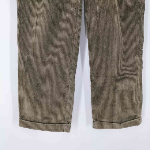 ランズエンド LANDS END 90-00S USA製 OLD 2タック ワイド 太畝 コーデュロイ コーズ トラウザー パンツ メンズ 33