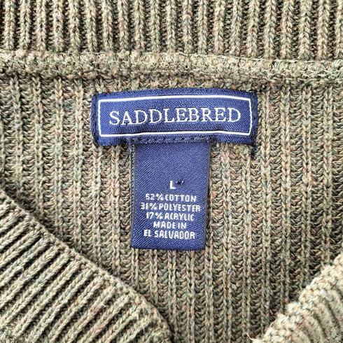 SADDLEBRED 90-00S OLD ヘンリーネック ローゲージ コットン ニット セーター メンズ import:L