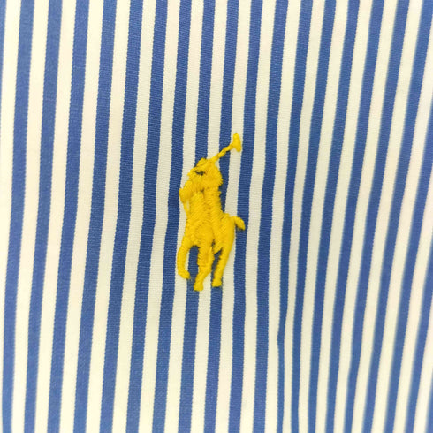 ラルフローレン RALPH LAUREN 現行タグ ポニー刺繍 ボタンダウン ストライプ S/S シャツ メンズ import:M