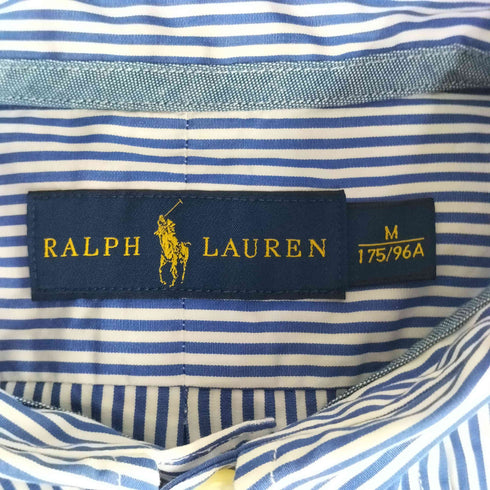 ラルフローレン RALPH LAUREN 現行タグ ポニー刺繍 ボタンダウン ストライプ S/S シャツ メンズ import:M