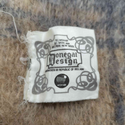 Donegal Design MADE IN Ireland MOHAIR 70% ドネガルデザイン アイルランド製 モヘア ウール チェック マフラー メンズ