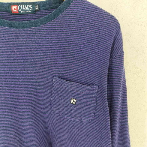 チャップスラルフローレン CHAPS RALPH LAUREN 長袖 ボーダー ポケット Tシャツ メンズ LL