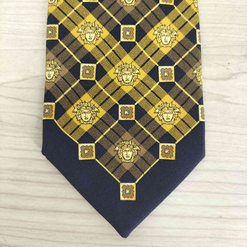 ジャンニヴェルサーチ GIANNI VERSACE メデューサ柄 ワイドタイ シルクネクタイ メンズ