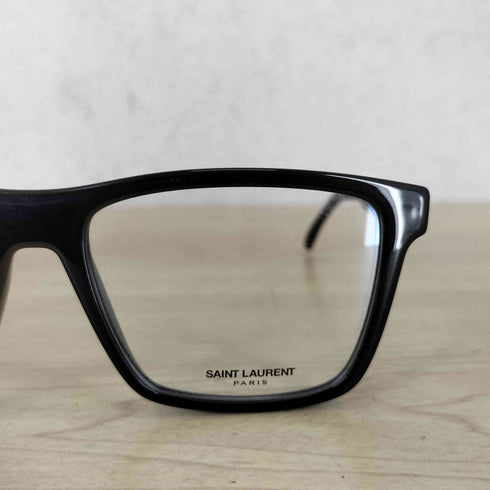 サンローランパリ SAINT LAURENT PARIS スクエア型 ブラックフレーム メガネ メンズ 55□17-145