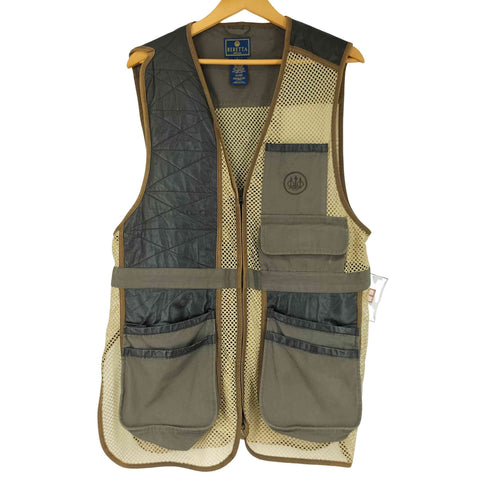 beretta レザー切替 メッシュ ベスト メンズ import:L