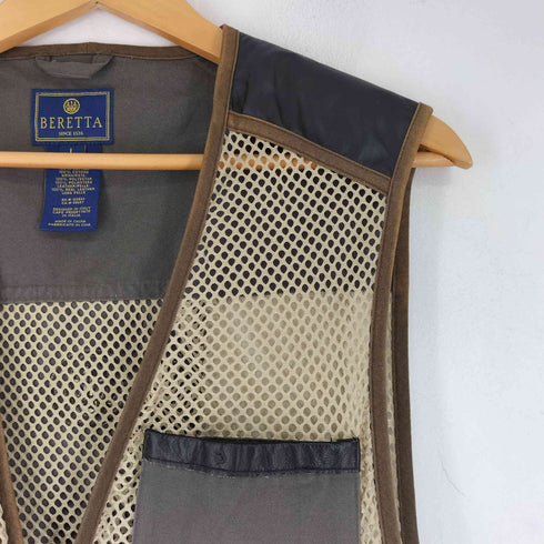beretta レザー切替 メッシュ ベスト メンズ import:L