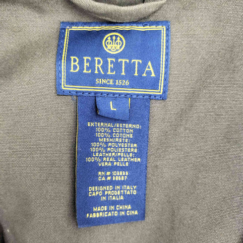 beretta レザー切替 メッシュ ベスト メンズ import:L