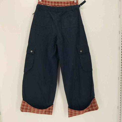 BEERBRO チェック柄レイヤード ロールアップ カーゴパンツ メンズ M