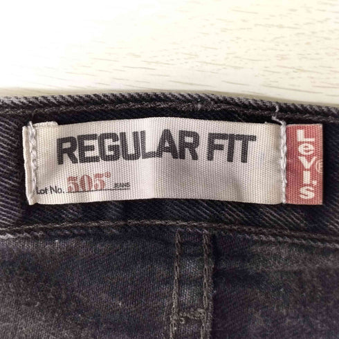 リーバイス Levis ボタン裏3455刻印 505 STRAIGHT FIT 後染め ジップフライブラックデニムパンツ メンズ W31/L30
