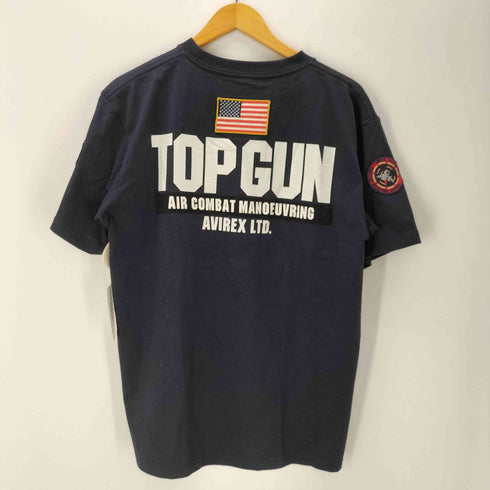 アヴィレックス AVIREX TOP GUN トップガン 星条旗 ワッペン S/S Tシャツ メンズ import:L