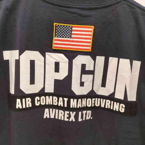 アヴィレックス AVIREX TOP GUN トップガン 星条旗 ワッペン S/S Tシャツ メンズ import:L