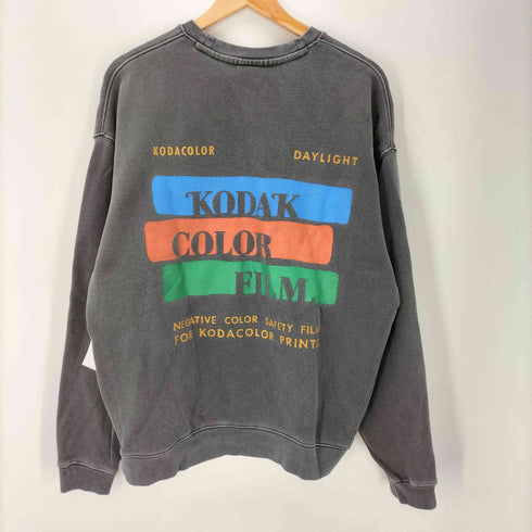 KODAK Appare 企業ロゴ 後染め ビンテージ 加工 ピグメントダイ スウェット トレーナー メンズ import:M