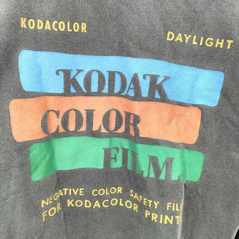 KODAK Appare 企業ロゴ 後染め ビンテージ 加工 ピグメントダイ スウェット トレーナー メンズ import:M